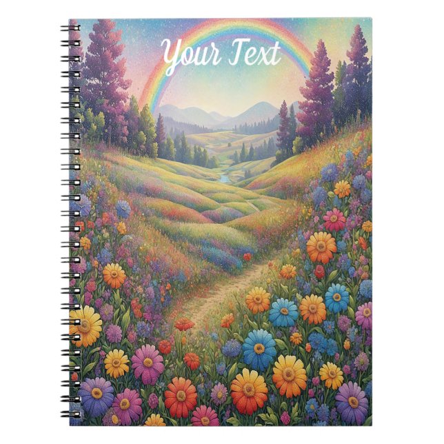 Mountains Flowers Rainbow Notizblock (Vorderseite)