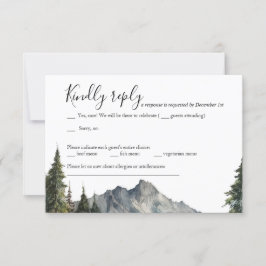 Mountains Forest Wedding RSVP Card Einladung