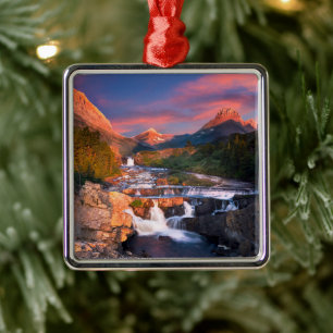 Mountains Glacier National Park, Montana Ornament Aus Metall
