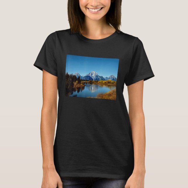 Mountains Lake Reflection Grand Teton National Par T-Shirt (Vorderseite)