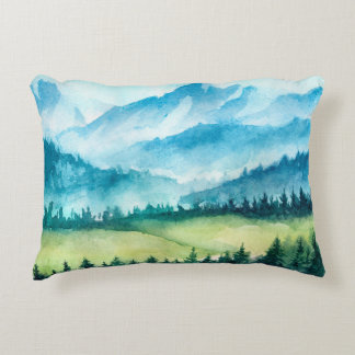 Mountains landscape. Watercolor illustration. Dekokissen