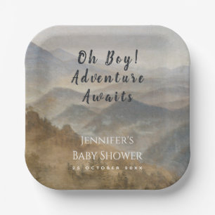 Mountains Oh Boy Adventure erwartet Baby Shower Pappteller