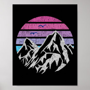 Mountains Retro Vintages grafisches Wanderlager Poster