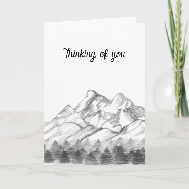 Mountains Sketched in Pencil on Note Card Karte (Vorderseite)