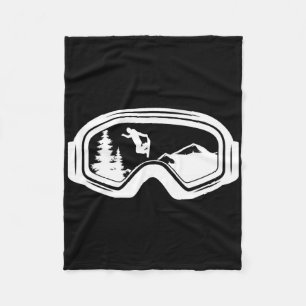 Mountains Snowboard Goggles Cool Snowboarden Schne Fleecedecke