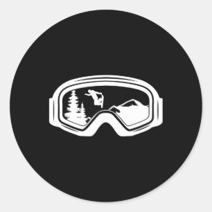 Mountains Snowboard Goggles Cool Snowboarden Schne Runder Aufkleber