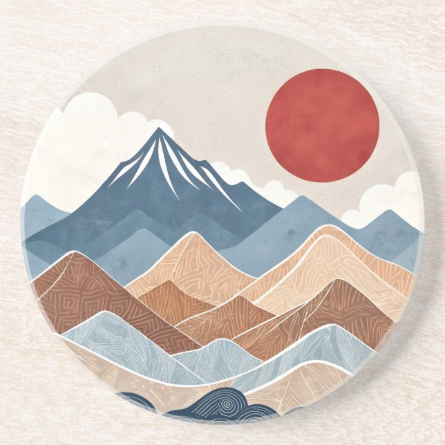 Mountains Sunset Beauty Getränkeuntersetzer (Vorne)