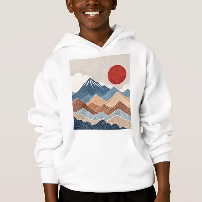 Mountains Sunset Beauty Hoodie (Vorderseite)