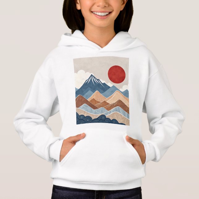 Mountains Sunset Beauty Hoodie (Vorderseite)
