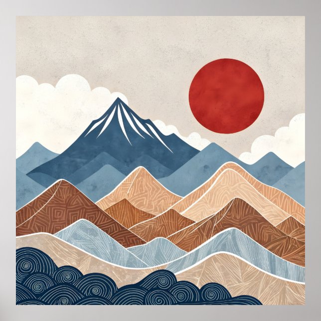 Mountains Sunset Beauty Poster (Vorne)