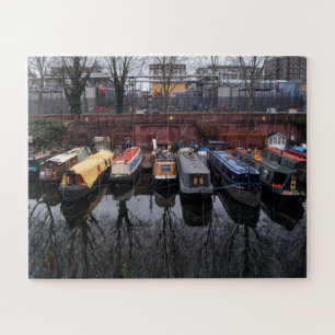 Moured Narrowboat Reflection Little Venice London Puzzle