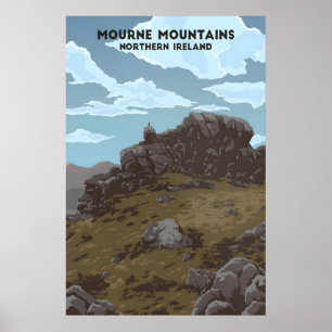 Mourne-Gebirge Nordirland Reiseplakat Poster