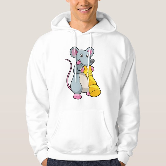 Mouse am Schach mit Schachstück gepaart Hoodie (Vorderseite)