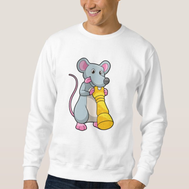 Mouse am Schach mit Schachstück gepaart Sweatshirt (Vorderseite)