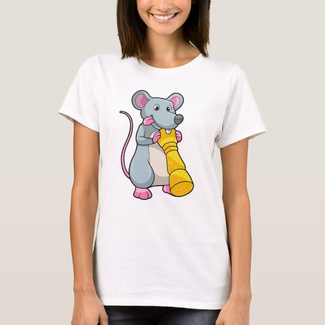 Mouse am Schach mit Schachstück gepaart T-Shirt (Vorderseite)