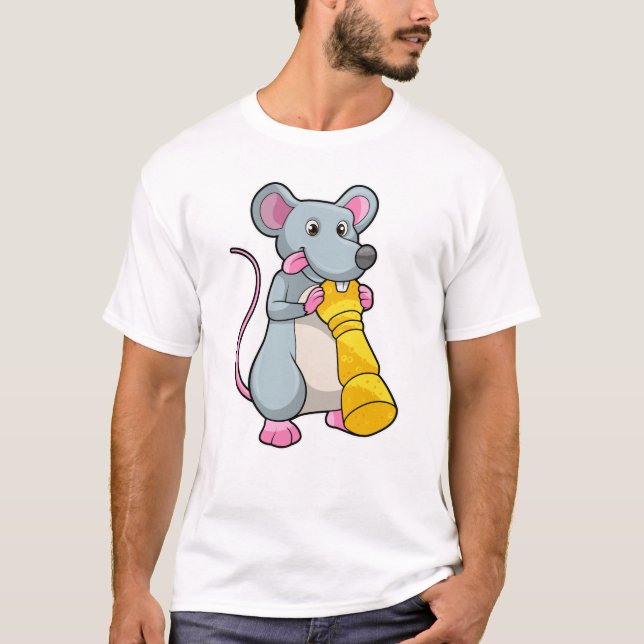 Mouse am Schach mit Schachstück gepaart T-Shirt (Vorderseite)