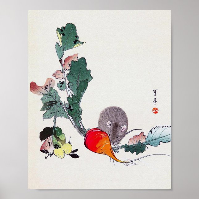 Mouse and Red Radish, Watanabe Seitei Poster (Vorne)