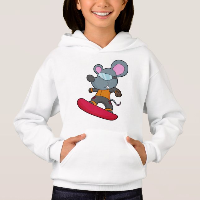 Mouse as Snowboarder with Snowboard Hoodie (Vorderseite)