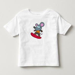Mouse as Snowboarder with Snowboard Kleinkind T-shirt
