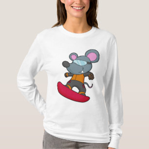 Mouse as Snowboarder with Snowboard T-Shirt