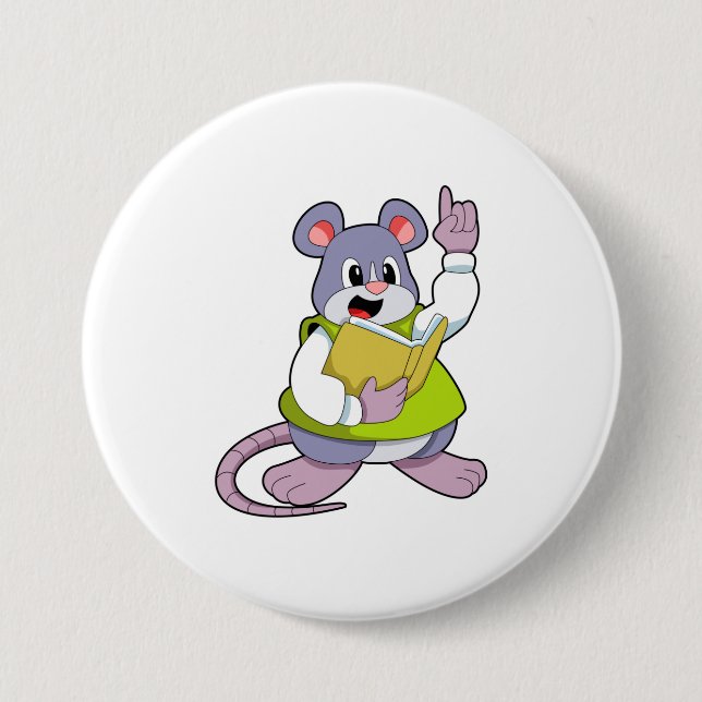 Mouse as Teacher with Book Button (Vorderseite)