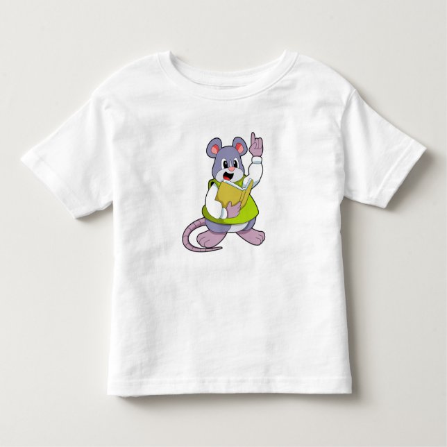 Mouse as Teacher with Book Kleinkind T-shirt (Vorderseite)