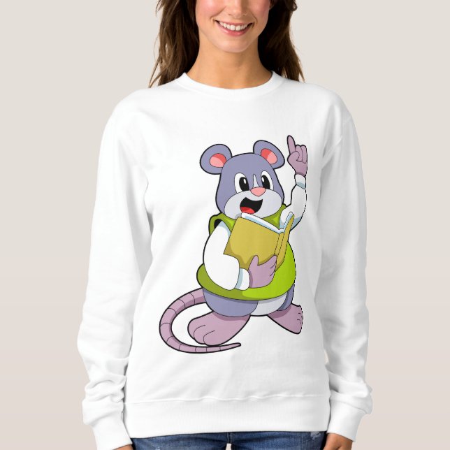 Mouse as Teacher with Book Sweatshirt (Vorderseite)