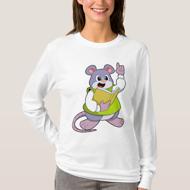 Mouse as Teacher with Book T-Shirt (Vorderseite)