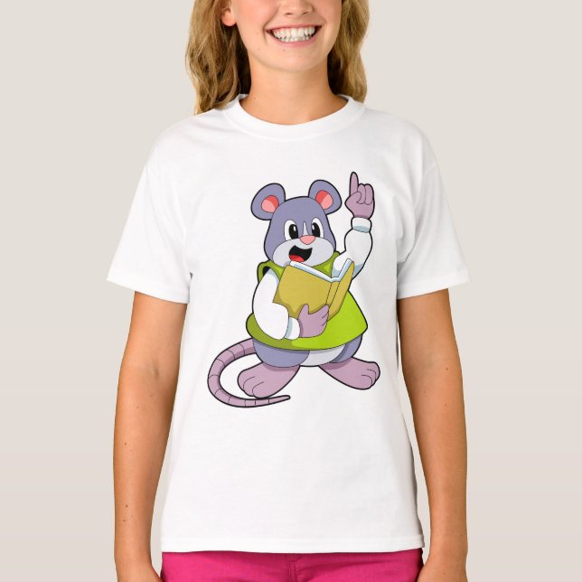 Mouse as Teacher with Book T-Shirt (Vorderseite)