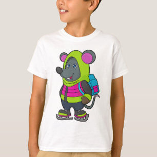 Mouse at Ice Skaten mit Ice Skate & Backpack.pn T-Shirt