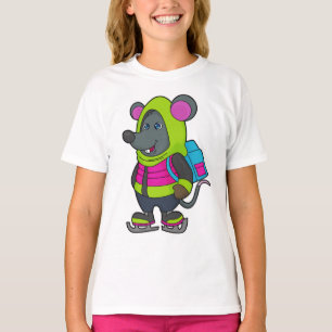 Mouse at Ice Skaten mit Ice Skate & Backpack.pn T-Shirt
