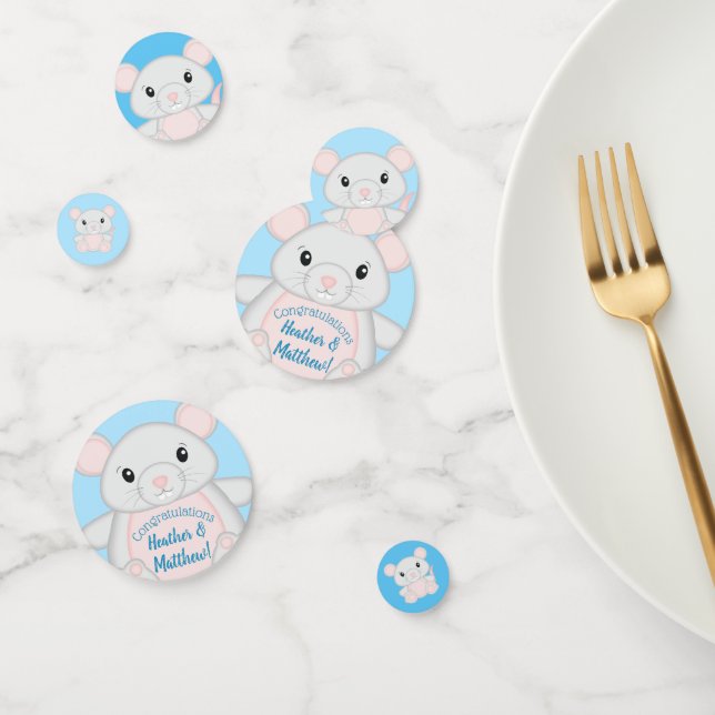 Mouse Baby Shower Blue Konfetti (Gruppe)