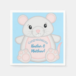 Mouse Baby Shower Blue Serviette