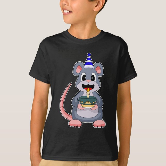 Mouse Birthday Candle Cake T-Shirt (Vorderseite)