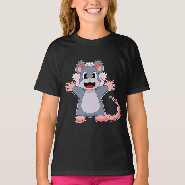 Mouse Bride Veil Wedding T-Shirt (Vorderseite)