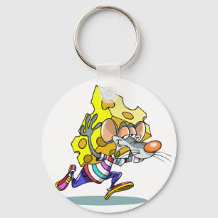 Mouse Carrying Cheese Keychain Schlüsselanhänger