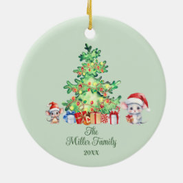 Mouse Christmas Keramik Ornament