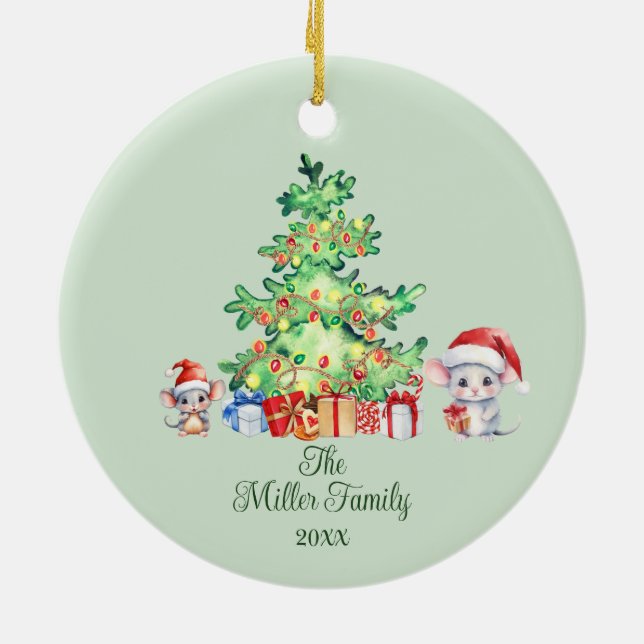 Mouse Christmas Keramik Ornament (Hinten)