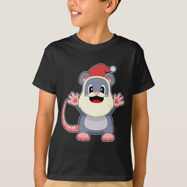 Mouse Christmas Santa Claus T-Shirt (Vorderseite)
