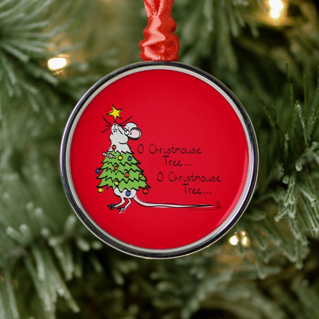 Mouse Christmas Tree Funny Kids Ornament Aus Metall (Baum)