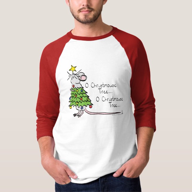 Mouse Christmas Tree Funny Kids T-Shirt (Vorderseite)