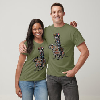 Mouse Cowgirl Riding Capybara T-Shirt