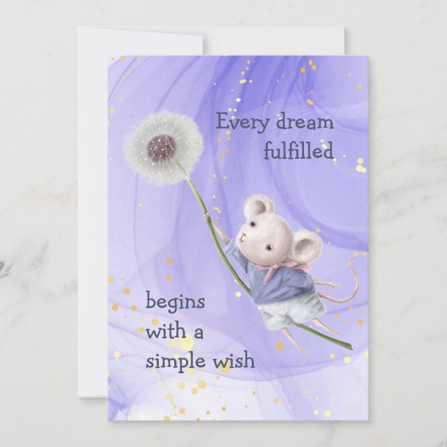 Mouse Dandelion Jeden Traum Einfach Inspiration (Vorderseite)