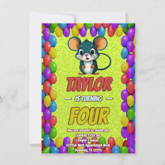 Mouse Einzigartiger Personalisierter Geburtstag Ei Einladung