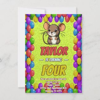 Mouse Einzigartiger Personalisierter Geburtstag Ei Einladung