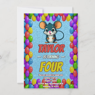 Mouse Einzigartiger Personalisierter Geburtstag Ei Einladung