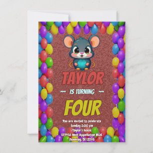 Mouse Einzigartiger Personalisierter Geburtstag Ei Einladung