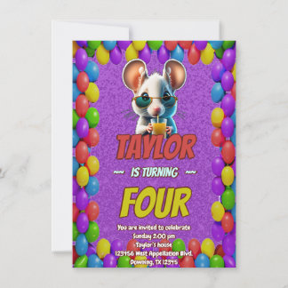 Mouse Einzigartiger Personalisierter Geburtstag Ei Einladung
