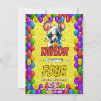 Mouse Einzigartiger Personalisierter Geburtstag Ei Einladung