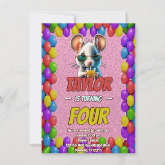 Mouse Einzigartiger Personalisierter Geburtstag Ei Einladung